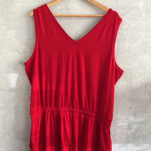 Red Calvin Klein Sleeveless womens Casual Jumpsuit, NWT - Picture 7 of 10